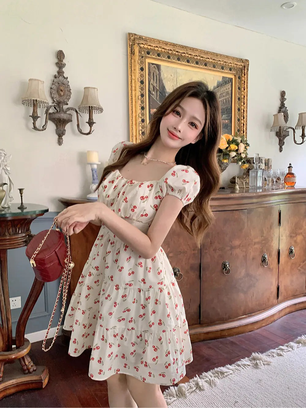 Floral Dress for Women Vintage Floral Maxi Dress